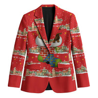 Funny Dachshund Dog Light Up Christmas Blazer Snowy Village Red Holiday Design - Wonder Print Shop
