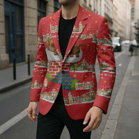 Funny Dachshund Dog Light Up Christmas Blazer Snowy Village Red Holiday Design - Wonder Print Shop