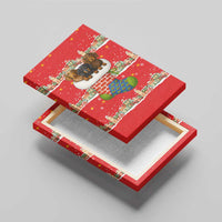 Funny Dachshund Dog Light Up Christmas Canvas Wall Art Snowy Village Red Holiday Design - Wonder Print Shop
