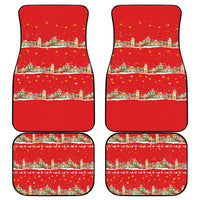 Funny Dachshund Dog Light Up Christmas Car Mats Snowy Village Red Holiday Design - Wonder Print Shop