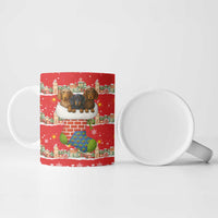 Funny Dachshund Dog Light Up Christmas Ceramic Mug Snowy Village Red Holiday Design - Wonder Print Shop