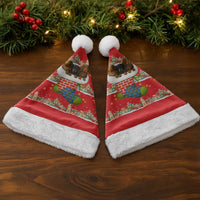 Funny Dachshund Dog Light Up Christmas Santa Hat Snowy Village Red Holiday Design - Wonder Print Shop