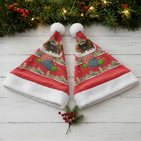 Funny Dachshund Dog Light Up Christmas Santa Hat Snowy Village Red Holiday Design - Wonder Print Shop
