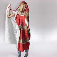Funny Dachshund Dog Light Up Christmas Hooded Blanket Snowy Village Red Holiday Design - Wonder Print Shop