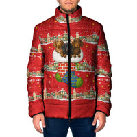 Funny Dachshund Dog Light Up Christmas Padded Jacket Snowy Village Red Holiday Design - Wonder Print Shop