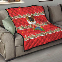 Funny Dachshund Dog Light Up Christmas Quilt Snowy Village Red Holiday Design - Wonder Print Shop