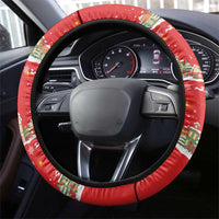 Funny Dachshund Dog Light Up Christmas Steering Wheel Cover Snowy Village Red Holiday Design - Wonder Print Shop
