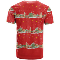 Funny Dachshund Dog Light Up Christmas T Shirt Snowy Village Red Holiday Design - Wonder Print Shop