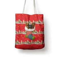 Funny Dachshund Dog Light Up Christmas Tote Bag Snowy Village Red Holiday Design - Wonder Print Shop