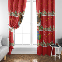 Funny Dachshund Dog Light Up Christmas Window Curtain Snowy Village Red Holiday Design - Wonder Print Shop