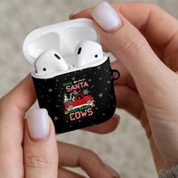 Funny Christmas Cows in Red Truck AirPods Case Dear Santa Just Bring Cows Quote on Snowflake - Wonder Print Shop