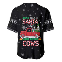 Funny Christmas Cows in Red Truck Baseball Jersey Dear Santa Just Bring Cows Quote on Snowflake - Wonder Print Shop