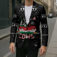 Funny Christmas Cows in Red Truck Blazer Dear Santa Just Bring Cows Quote on Snowflake - Wonder Print Shop
