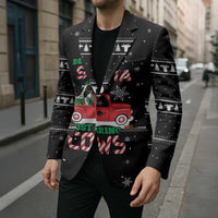 Funny Christmas Cows in Red Truck Blazer Dear Santa Just Bring Cows Quote on Snowflake - Wonder Print Shop