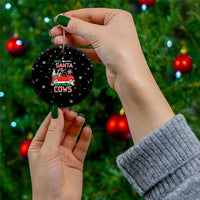 Funny Christmas Cows in Red Truck Ceramic Ornament Dear Santa Just Bring Cows Quote on Snowflake - Wonder Print Shop