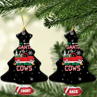 Funny Christmas Cows in Red Truck Ceramic Ornament Dear Santa Just Bring Cows Quote on Snowflake - Wonder Print Shop
