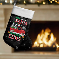 Funny Christmas Cows in Red Truck Christmas Stocking Dear Santa Just Bring Cows Quote on Snowflake - Wonder Print Shop