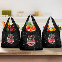 Funny Christmas Cows in Red Truck Grocery Bag Dear Santa Just Bring Cows Quote on Snowflake - Wonder Print Shop