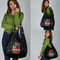 Funny Christmas Cows in Red Truck Grocery Bag Dear Santa Just Bring Cows Quote on Snowflake - Wonder Print Shop