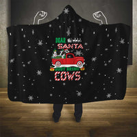Funny Christmas Cows in Red Truck Hooded Blanket Dear Santa Just Bring Cows Quote on Snowflake - Wonder Print Shop