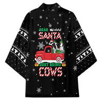 Funny Christmas Cows in Red Truck Kimono Dear Santa Just Bring Cows Quote on Snowflake - Wonder Print Shop