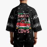 Funny Christmas Cows in Red Truck Kimono Dear Santa Just Bring Cows Quote on Snowflake - Wonder Print Shop