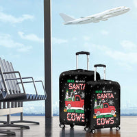 Funny Christmas Cows in Red Truck Luggage Cover Dear Santa Just Bring Cows Quote on Snowflake - Wonder Print Shop