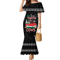 Funny Christmas Cows in Red Truck Mermaid Dress Dear Santa Just Bring Cows Quote on Snowflake - Wonder Print Shop