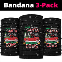 Funny Christmas Cows in Red Truck Neck Gaiter Dear Santa Just Bring Cows Quote on Snowflake - Wonder Print Shop