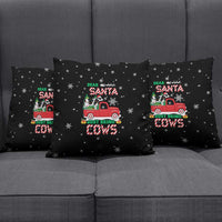 Funny Christmas Cows in Red Truck Pillow Cover Dear Santa Just Bring Cows Quote on Snowflake - Wonder Print Shop