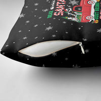 Funny Christmas Cows in Red Truck Pillow Cover Dear Santa Just Bring Cows Quote on Snowflake - Wonder Print Shop