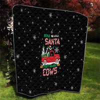 Funny Christmas Cows in Red Truck Quilt Dear Santa Just Bring Cows Quote on Snowflake - Wonder Print Shop