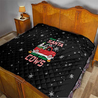 Funny Christmas Cows in Red Truck Quilt Dear Santa Just Bring Cows Quote on Snowflake - Wonder Print Shop