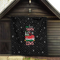 Funny Christmas Cows in Red Truck Quilt Dear Santa Just Bring Cows Quote on Snowflake - Wonder Print Shop