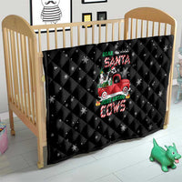 Funny Christmas Cows in Red Truck Quilt Dear Santa Just Bring Cows Quote on Snowflake - Wonder Print Shop
