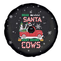 Funny Christmas Cows in Red Truck Spare Tire Cover Dear Santa Just Bring Cows Quote on Snowflake - Wonder Print Shop
