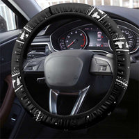 Funny Christmas Cows in Red Truck Steering Wheel Cover Dear Santa Just Bring Cows Quote on Snowflake - Wonder Print Shop