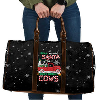 Funny Christmas Cows in Red Truck Travel Bag Dear Santa Just Bring Cows Quote on Snowflake - Wonder Print Shop
