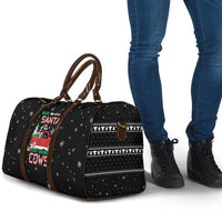 Funny Christmas Cows in Red Truck Travel Bag Dear Santa Just Bring Cows Quote on Snowflake - Wonder Print Shop
