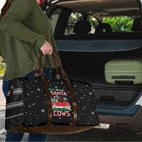 Funny Christmas Cows in Red Truck Travel Bag Dear Santa Just Bring Cows Quote on Snowflake - Wonder Print Shop