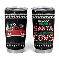Funny Christmas Cows in Red Truck Tumbler Cup Dear Santa Just Bring Cows Quote on Snowflake - Wonder Print Shop