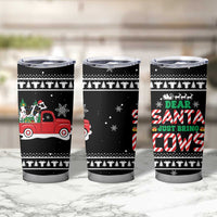 Funny Christmas Cows in Red Truck Tumbler Cup Dear Santa Just Bring Cows Quote on Snowflake - Wonder Print Shop