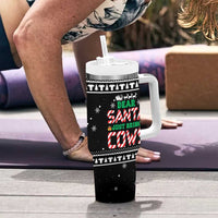 Funny Christmas Cows in Red Truck Tumbler With Handle Dear Santa Just Bring Cows Quote on Snowflake - Wonder Print Shop