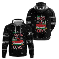Funny Christmas Cows in Red Truck Zip Hoodie Dear Santa Just Bring Cows Quote on Snowflake - Wonder Print Shop