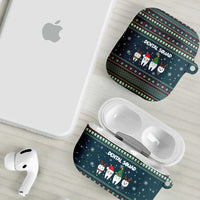 Funny Christmas Dental Squad Tooth Characters AirPods Case Snowflake Pattern Design - Wonder Print Shop