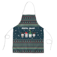 Funny Christmas Dental Squad Tooth Characters Apron Snowflake Pattern Design - Wonder Print Shop