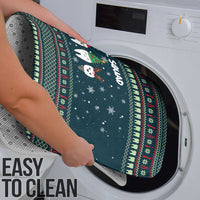 Funny Christmas Dental Squad Tooth Characters Bathroom Set Snowflake Pattern Design - Wonder Print Shop