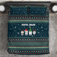 Funny Christmas Dental Squad Tooth Characters Bedding Set Snowflake Pattern Design - Wonder Print Shop