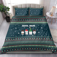 Funny Christmas Dental Squad Tooth Characters Bedding Set Snowflake Pattern Design - Wonder Print Shop