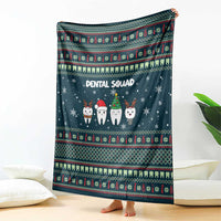 Funny Christmas Dental Squad Tooth Characters Blanket Snowflake Pattern Design - Wonder Print Shop